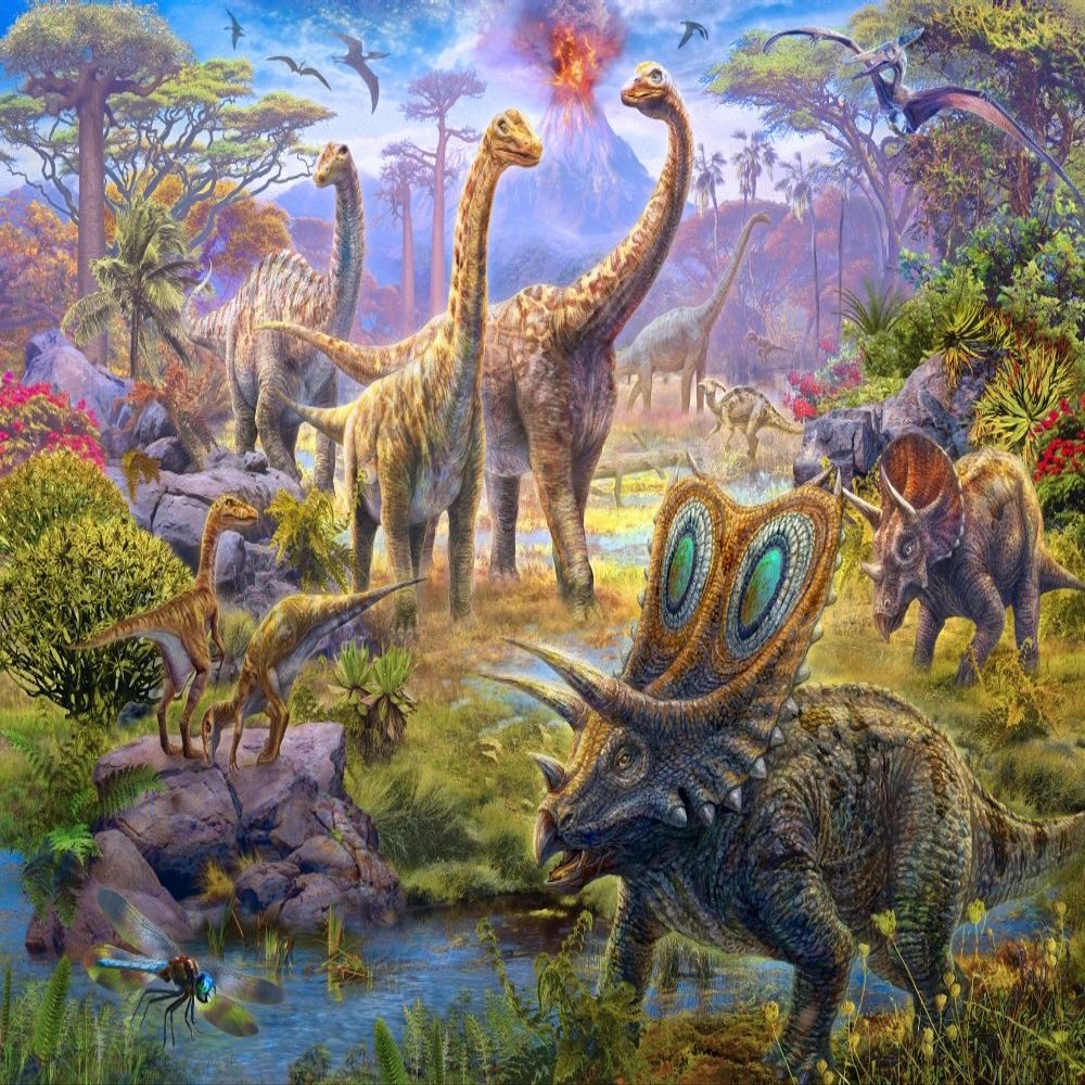 Posterazzi Sauropods Poster Print by Jan Patrick, (18 x 9)