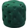 Meridian Furniture Harper Collection Modern | Contemporary Velvet Upholstered Ottoman / Stool with Deep Button Tufting, Solid Wood Frame, Green, 18" W x 18" D x 17" H view 1