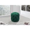 Meridian Furniture Harper Collection Modern | Contemporary Velvet Upholstered Ottoman / Stool with Deep Button Tufting, Solid Wood Frame, Green, 18" W x 18" D x 17" H view 2