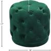Meridian Furniture Harper Collection Modern | Contemporary Velvet Upholstered Ottoman / Stool with Deep Button Tufting, Solid Wood Frame, Green, 18" W x 18" D x 17" H view 3
