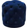 Meridian Furniture Harper Collection Modern | Contemporary Velvet Upholstered Ottoman / Stool with Deep Button Tufting, Solid Wood Frame, Navy, 18" W x 18" D x 17" H view 1