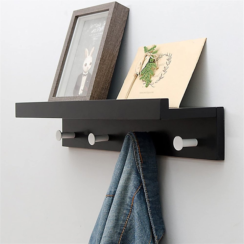 Panet coat rack Entryway coat rackcoat rack with storagewall mounted coat rack with shelfwooden coat rack (Color : White)