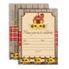 Rustic Barn With Sunflowers Fall & Autumn Party Invitations, 20 5x7 Fill In Cards with Twenty White Envelopes by AmandaCreation view 1