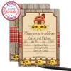 Rustic Barn With Sunflowers Fall & Autumn Party Invitations, 20 5x7 Fill In Cards with Twenty White Envelopes by AmandaCreation view 3