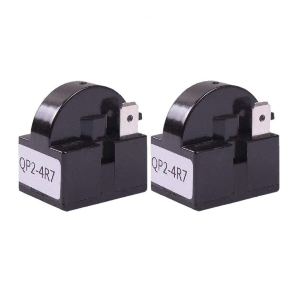 Onwon 2 Pieces QP2-4R7 4.7 Ohm 1 Pin Generic Refrigerator PTC Starter Relay Black used on various fridges and coolers