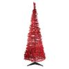 Northlight Pre-Lit Red Tinsel Pop-Up Artificial Christmas Tree - 6' - Clear Lights view 1