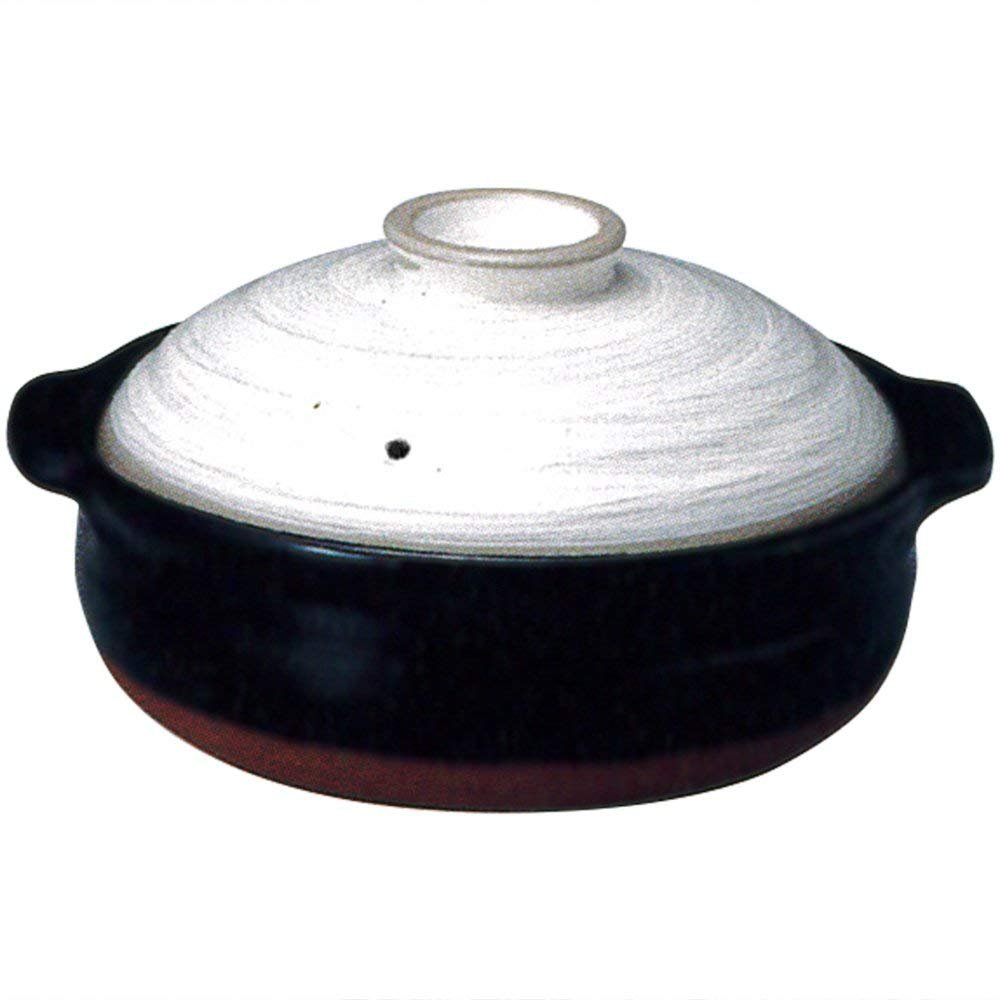 CtoC JAPAN Select 46-1113/2-980421 IH Earthenware Pot, White, No. 8, 9.8 inches (25 cm), 5.6 gal (2.2 L), IH, Direct Fire, Oven Safe