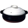 CtoC JAPAN Select 46-1113/2-980421 IH Earthenware Pot, White, No. 8, 9.8 inches (25 cm), 5.6 gal (2.2 L), IH, Direct Fire, Oven Safe view 1