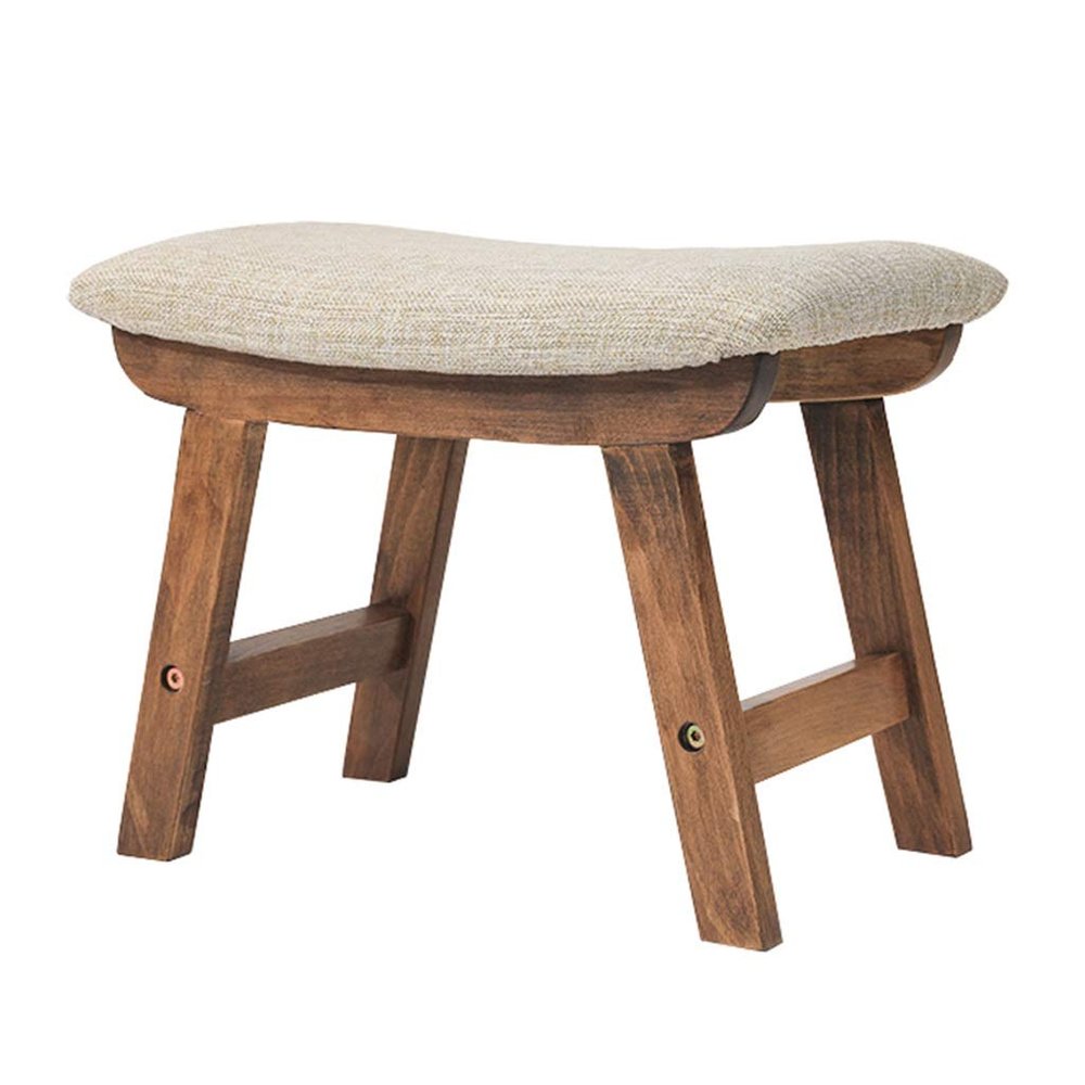 Creativity Fashion Ottoman Change Shoe Small Stool Household Upholstered Footrest Practical Pouffe Footstool Solid Wood Makeup Stool for Kids and Adults(38.525.529CM)