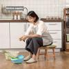 Creativity Fashion Ottoman Change Shoe Small Stool Household Upholstered Footrest Practical Pouffe Footstool Solid Wood Makeup Stool for Kids and Adults(38.525.529CM) view 2