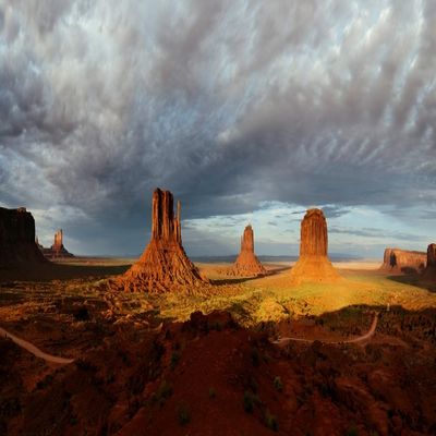Posterazzi Mittens and Merrick Butte Monument Valley Tribal Park Utah USA Poster Print, (13 x 30)