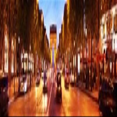 Posterazzi Street view at dusk Arc Triomphe Paris Ile-de France Poster Print, (44 x 7)