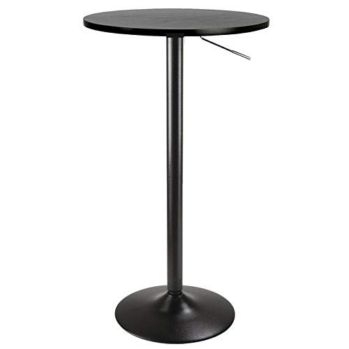 Adjustable Height bar Table with 24" MDF top Painted Black Base