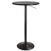 Adjustable Height bar Table with 24" MDF top Painted Black Base view 1