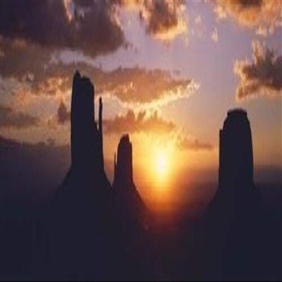 Posterazzi Silhouette of buttes at sunset The Mittens Tribal Park Monument Valley Utah USA Poster Print, (36 x 12)