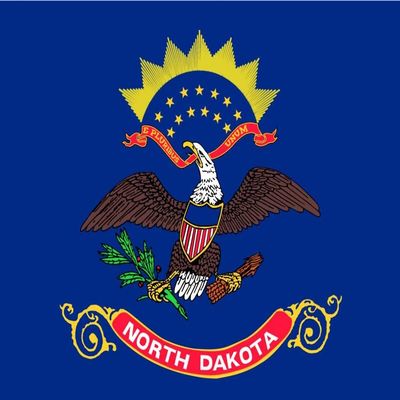 18" North Dakota flag. MAGNET Vinyl Car Fridge Sticks to any Metal Surface