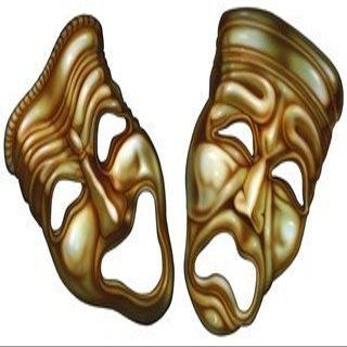 15" comedy tragedy masks r MAGNET Vinyl Car Fridge Sticks to any Metal Surface
