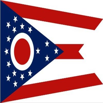 18" Ohio flag. MAGNET Vinyl Car Fridge Sticks to any Metal Surface