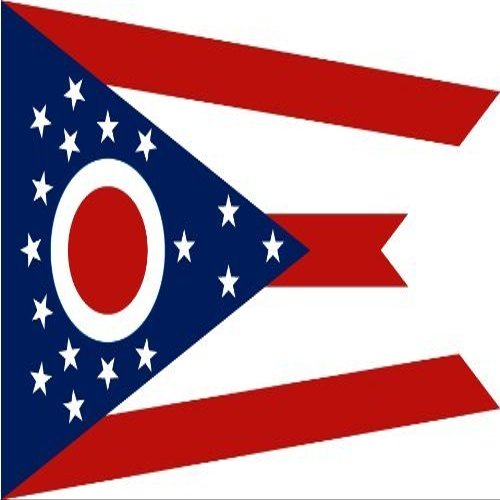 18" Ohio flag. MAGNET Vinyl Car Fridge Sticks to any Metal Surface