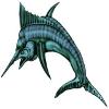 18" jumping swordfish r MAGNET Vinyl Car Fridge Sticks to any Metal Surface view 1