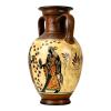 Ancient Greek Vase Amphora Goddess Athena & Aphrodite & God Dionysus 10.24'' Handmade Ceramic Red & Orange Round Vase view 2