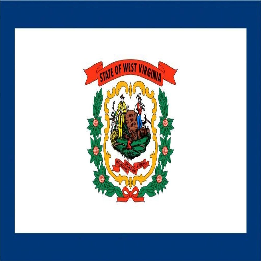 15" West Virginia flag. MAGNET Vinyl Car Fridge Sticks to any Metal Surface