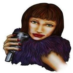 18" lady singer with microphone r MAGNET Vinyl Car Fridge Sticks to any Metal Surface