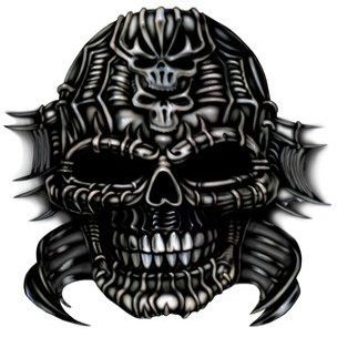 18" alien skull r MAGNET Vinyl Car Fridge Sticks to any Metal Surface