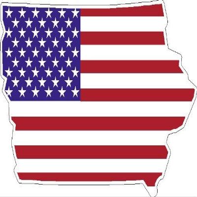 8" STATE OF IOWA shaped american flag united states magnet MAGNET Vinyl Car Fridge Sticks to any Metal Surface