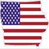 8" STATE OF IOWA shaped american flag united states magnet MAGNET Vinyl Car Fridge Sticks to any Metal Surface view 1