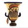Ancient Greek Vase Krater Pottery Goddess Aphrodite & God Dionysus 6.9'' Black, Red view 1