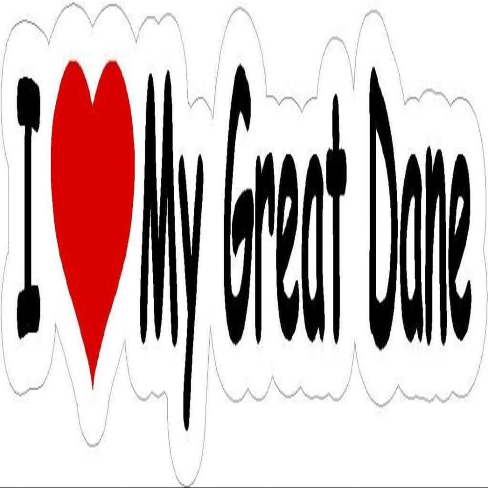 8" wide I heart love my Great Dane MAGNET Vinyl Car Fridge Sticks to any Metal Surface
