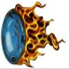 15" flaming bowling ball r MAGNET Vinyl Car Fridge Sticks to any Metal Surface view 1