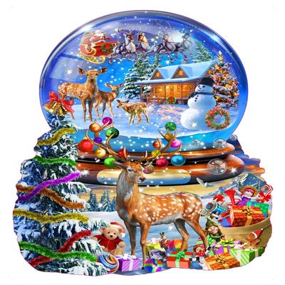 Posterazzi Christmas Snow Globe Poster Print by Adrian Chesterman, (18 x 24)