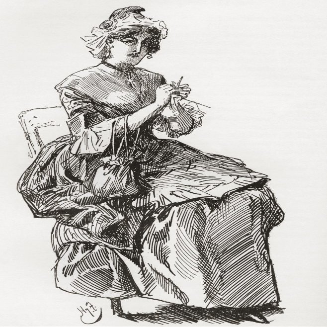 Posterazzi Madame Defarge. Illustration Poster Print by Harry Furniss for the Charles Dickens novel A Tale of Two Cities from The Testimonial Edition published 1910, (22 x 34)