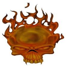18" flaming skull r MAGNET Vinyl Car Fridge Sticks to any Metal Surface