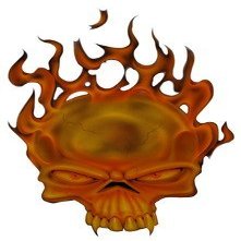 18" flaming skull r MAGNET Vinyl Car Fridge Sticks to any Metal Surface