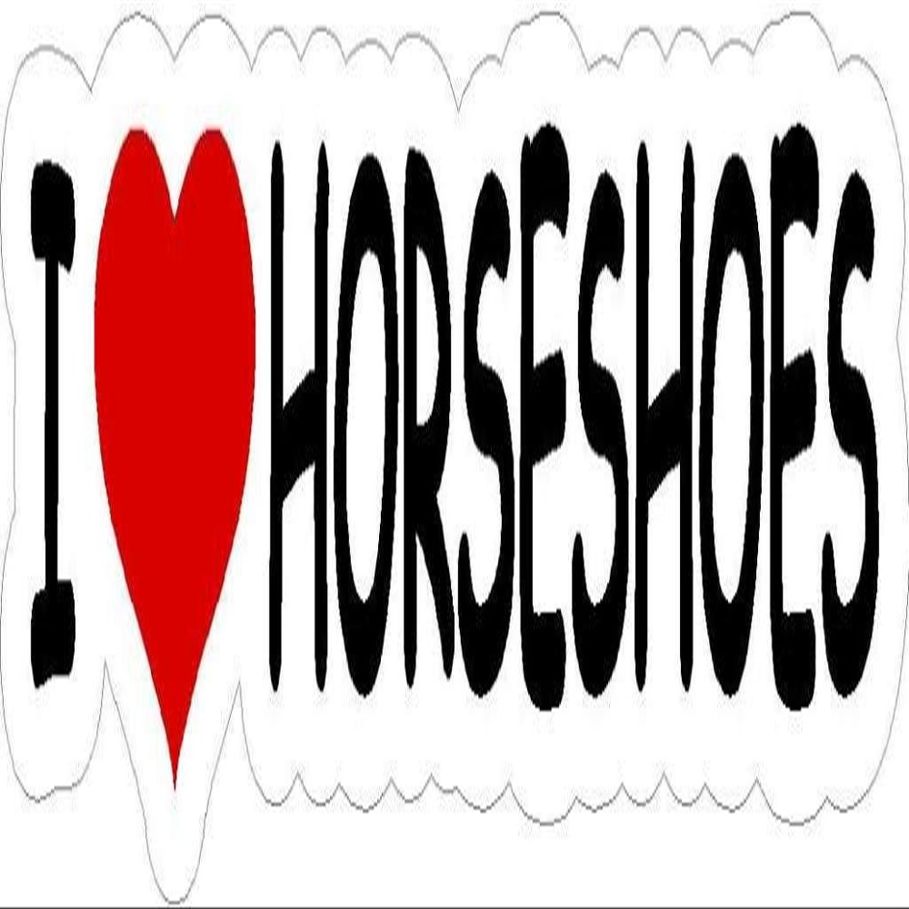 7" wide I heart love HORSESHOES MAGNET Vinyl Car Fridge Sticks to any Metal Surface