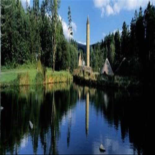 Tower Near A Lake Round Tower Ulster History Park Omagh County Tyrone Northern Ireland Poster Print (35 x 11)