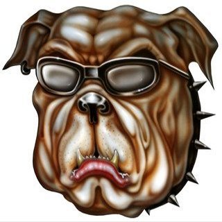 18" bulldog sunglasses r MAGNET Vinyl Car Fridge Sticks to any Metal Surface
