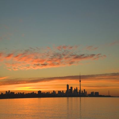 Posterazzi Skyline Of Toronto Against A Beautiful Sunset Poster Print, (34 x 22)