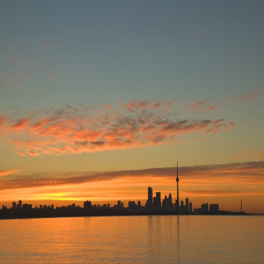 Posterazzi Skyline Of Toronto Against A Beautiful Sunset Poster Print, (34 x 22)
