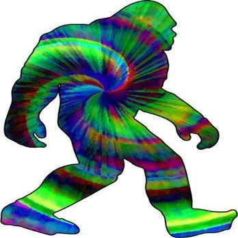 Bigfoot Magnet - Tie Dye Sasquatch Refrigerator