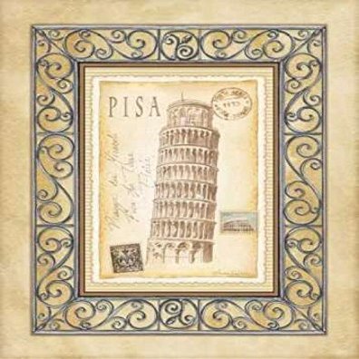 Posterazzi Pisa Postcard Poster Print by Andrea Laliberte, (8 x 10)