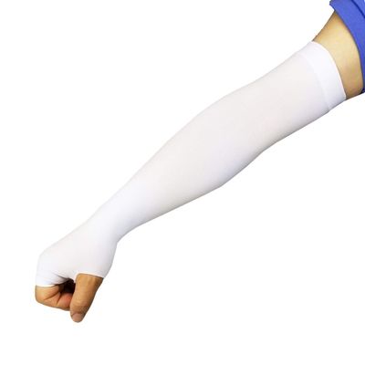 Black Color 1pair New Seamless Color Arm Sleeves Cover UV Sun Protection Stretchable Sports (White)
