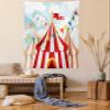 Ambesonne Circus Tapestry Twin Size, Circus Stripes Sunshines Through Cloudy Sky Traditional Performing Arts Theme, Wall Hanging Bedspread Bed Cover Wall Decor, 68" X 88", Blue White Red view 1