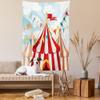 Ambesonne Circus Tapestry Twin Size, Circus Stripes Sunshines Through Cloudy Sky Traditional Performing Arts Theme, Wall Hanging Bedspread Bed Cover Wall Decor, 68" X 88", Blue White Red view 2