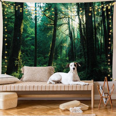 Ambesonne Animal Tapestry, Wild Creatures Family Silhouettes by River Animals Adventure Landscape, Fabric Wall Hanging Decor for Bedroom Living Room Dorm, 45" X 30", Dark Coral Seal Brown