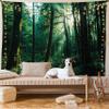 Ambesonne Animal Tapestry, Wild Creatures Family Silhouettes by River Animals Adventure Landscape, Fabric Wall Hanging Decor for Bedroom Living Room Dorm, 45" X 30", Dark Coral Seal Brown view 1