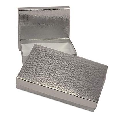 24ea - 4-1/4 X 3 X 1-3/8 Silver 1/4 Lb Linen 2pcs Candy B